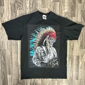 Shaka Wear SuperMAX Heavy Graphic “Native Chief” Skull Headdress Tee L